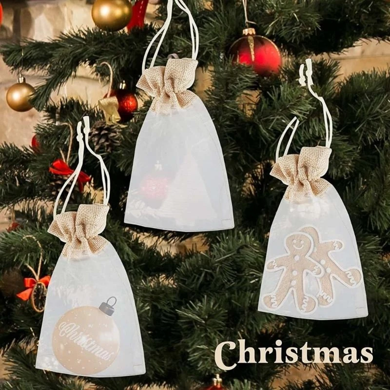  30pcs Elegant Linend and Organza Drawstring Bags for Gifts and Keepsakes