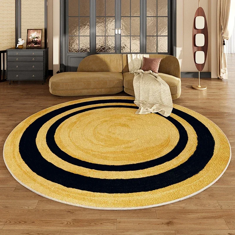 Japanese Style Rugs for Bedroom Round Living Room Decoration Simple Carpet Washable Study Soft Floor Mat Anti-slip Cloakroom Rug
