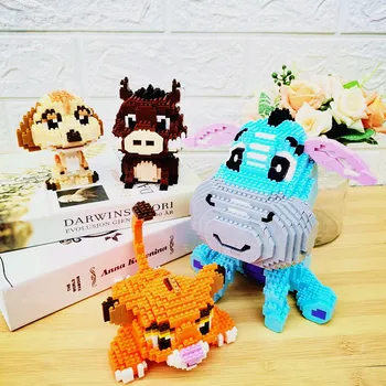 1856pcs+ Disney Series Micro Building Blocks The Lion King Simba Timon Pumbaa Figures Diamond 3D Model Mini Bricks Toys for Children