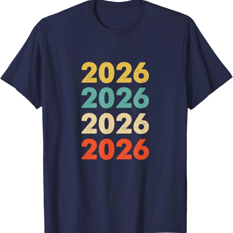 Vintage Birthday Gifts 2026 Birthday T-Shirt Unisex Adults Short Sleeve Classic Fit Figure T-Shirt Simple Loose All-match Tee