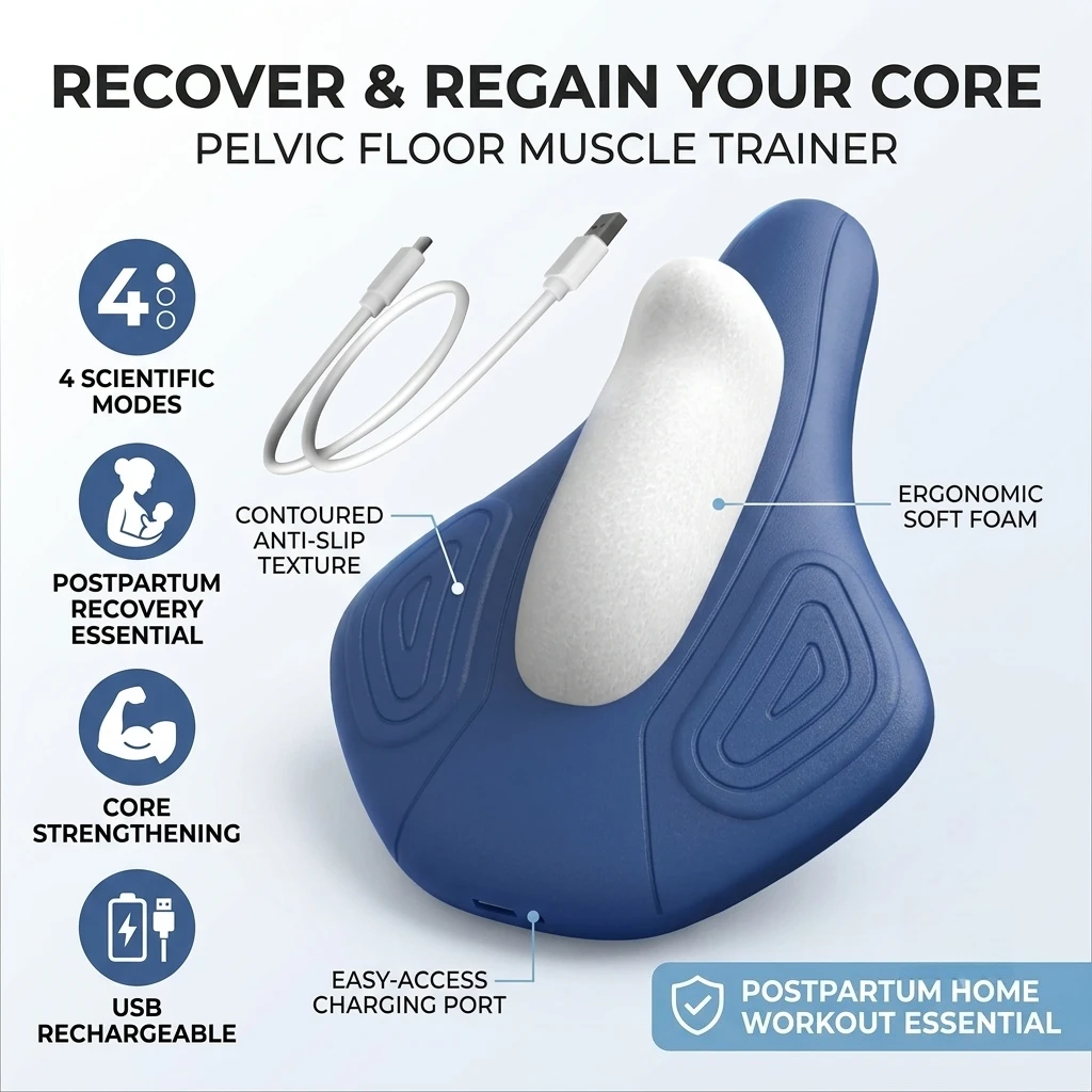 Pelvic Floor Muscle Trainer Kegel Exerciser 1Pc 4 Modes Rechargeable Core Strengthener For Women Postpartum Home Gym Workout