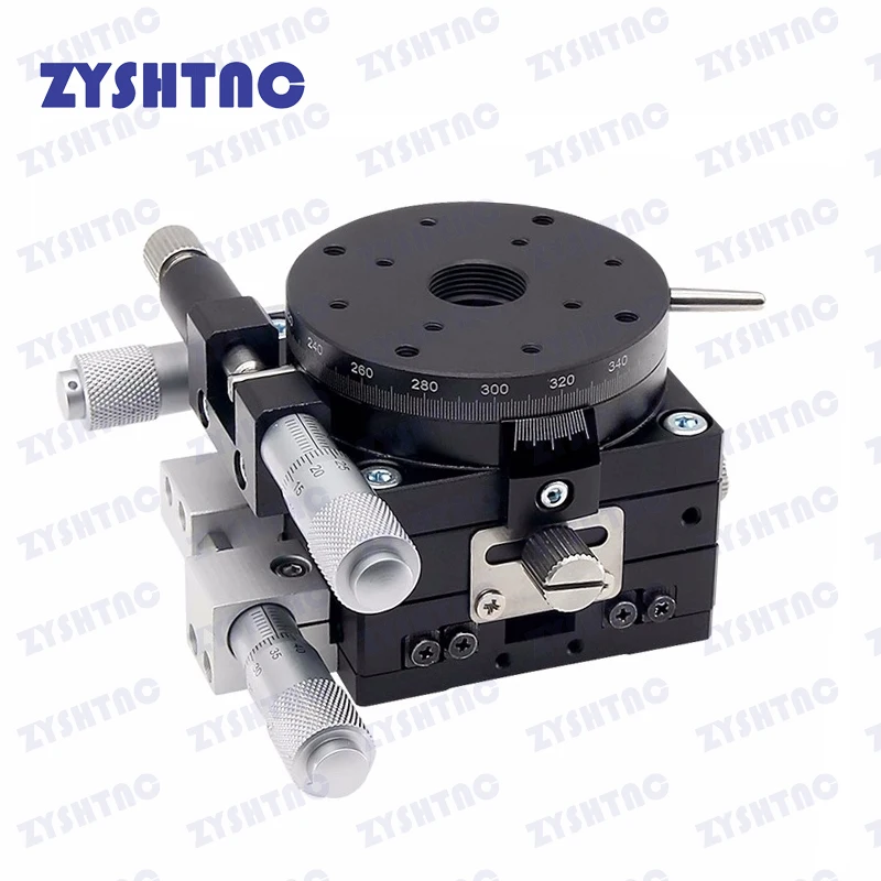 XYR Axis 40/60/90/125mm LS60-LM Micrometer Manual Trimming Platform Translation Table and Rotary Table Cross Rail High Precision