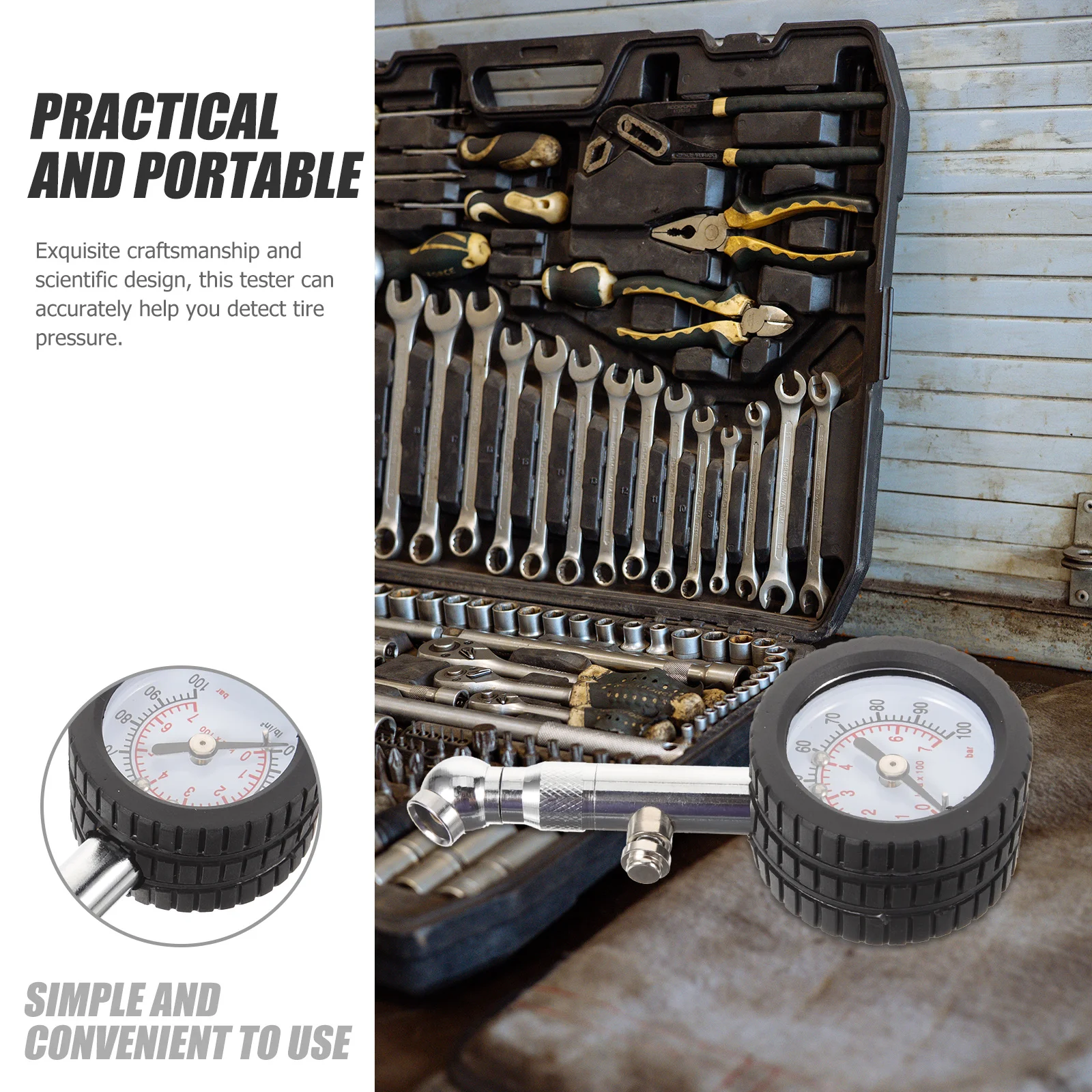 

Digital Tire Pressure Gauge 0-100Psi Rotatable Head High Sensitivity Clear Display Accurate Measurement For Car Tyre