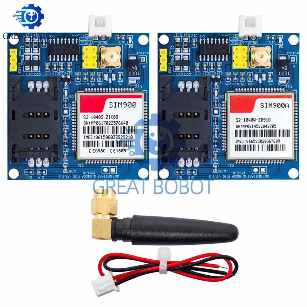 وحدة نقل البيانات اللاسلكية BS ، مجموعة ألواح GPRS GSM مع هوائي ، SIM900A SIM900 Mini V4.0 ، C83 #4