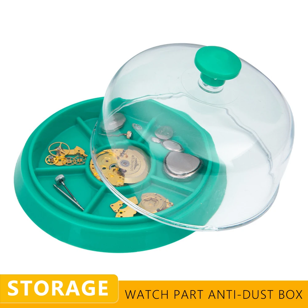 

Watch Parts Holder Tray Watch Movement Dust Cover Tray Parts Watchmakers Moistureproof Anti-dust Tray Storage Box Protector