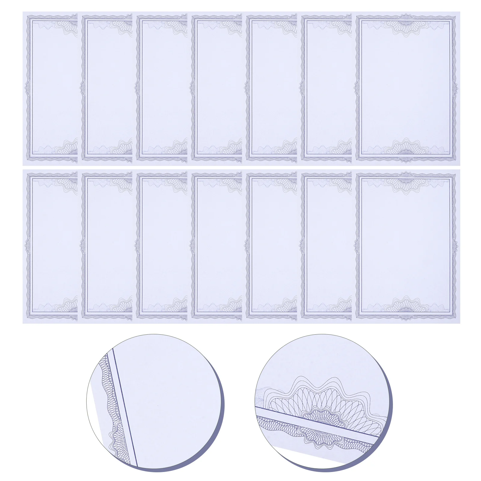 

50 Sheets Writable Certificate Paper High Grade Smooth Floral Border Design for Classroom Awards Business Gift Certificates