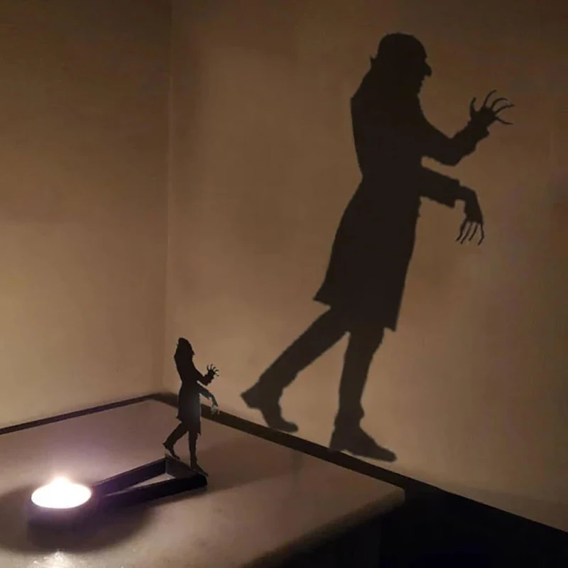 Nosferatu شمعة حامل Nosferatu شمعة الظل Tealight الظل المذرة هالوين الرعب شمعة حامل ديكور حفلة الرعب ديكور