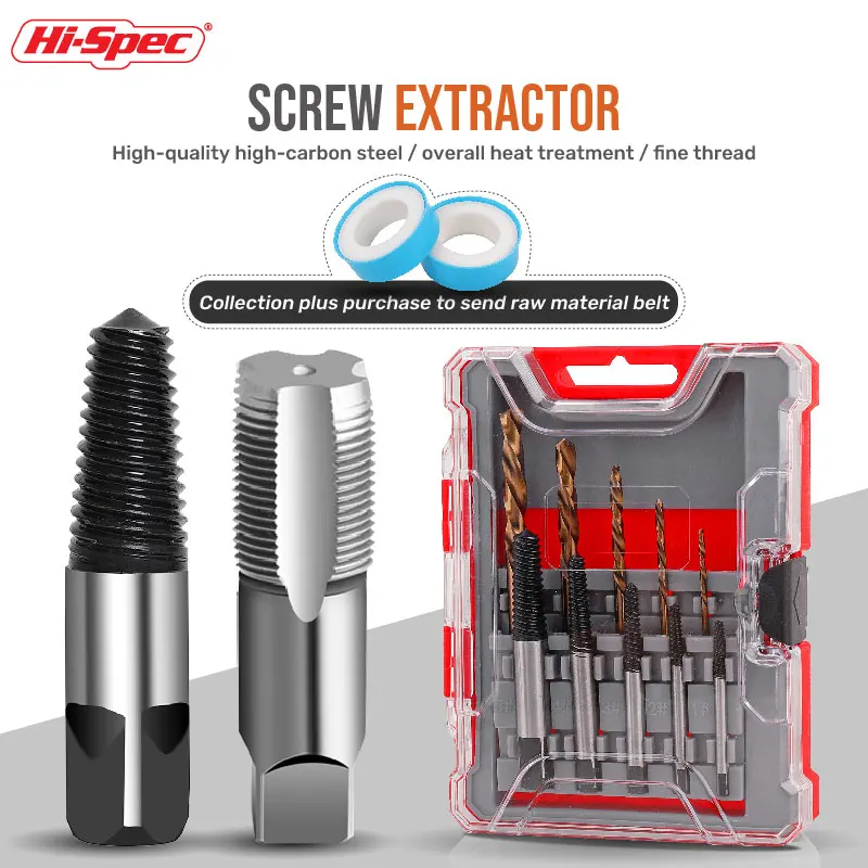 Hi-spec danificado porca parafuso remoção quebrado extrator conjunto ferramenta chave de fenda bit fio quebrado extrator de parafuso conjunto de ferramentas manuais