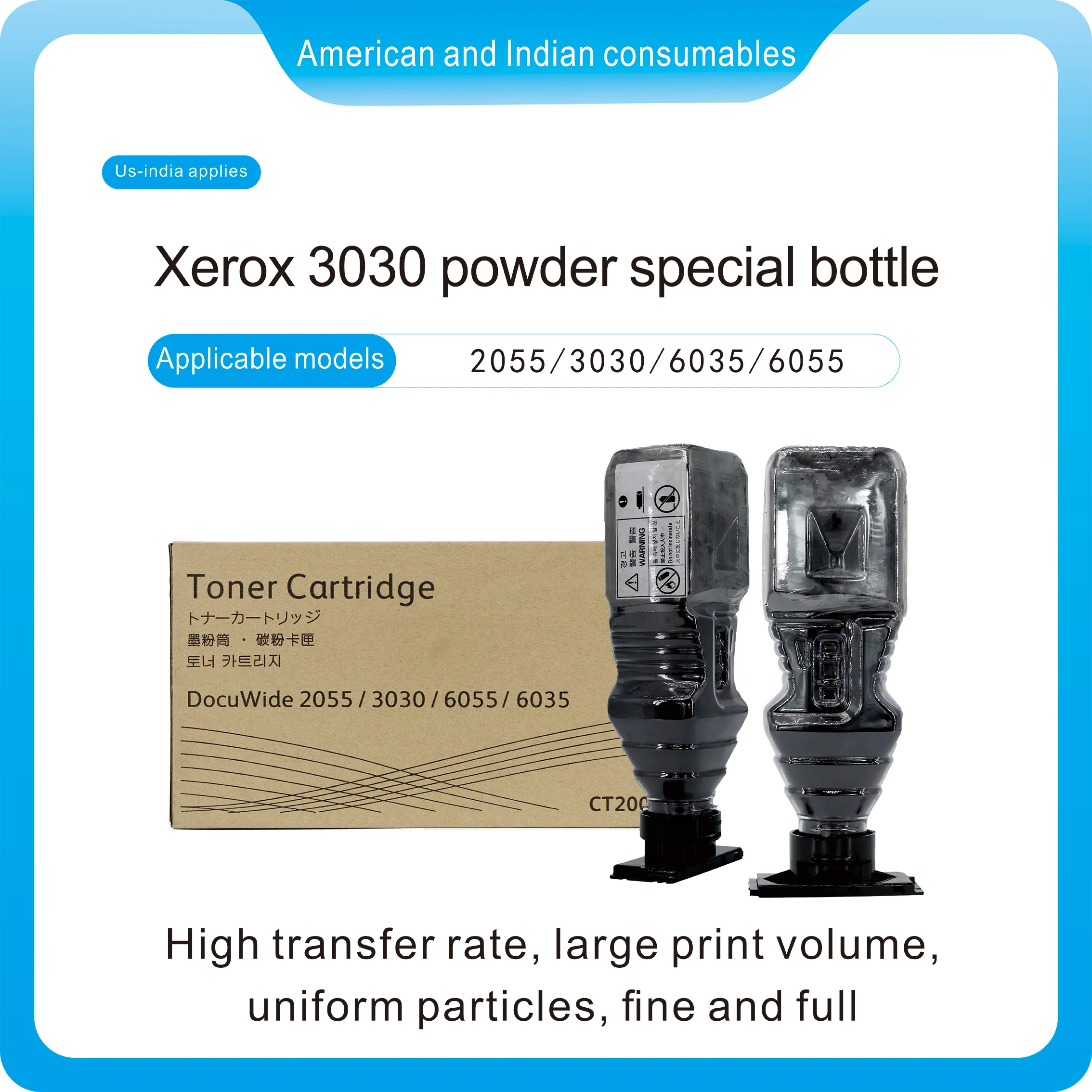 Original Asia version CT200647 for use in Xerox DocuWide 2055 3030 3035 6204 6604 6605 6705 Dry Ink toner 006R01238