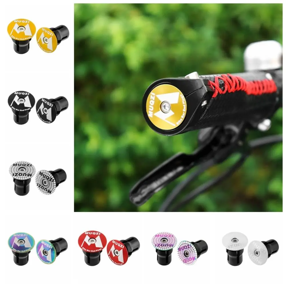 1 Pair Grid Bike Handlebar Cap Aluminum Alloy CNC Bike Handlebar End Cap Ultra-light Personalized Bike Handlebar Plug MTB Bike