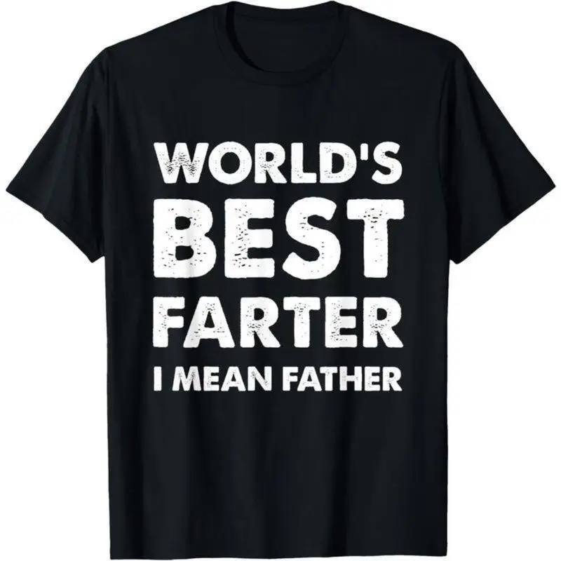 

Men's Funny Dad Joke Tee, "World's Best Farter I Mean Father" Pun Print, Father's Day Gift Top
