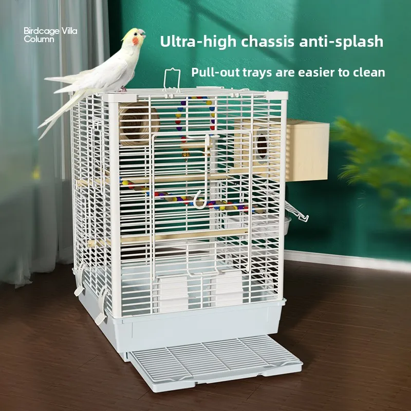 ZHAYA Bird cage new splash-proof cross silk household parrot tiger skin peony Xuanfeng small sun special king villa