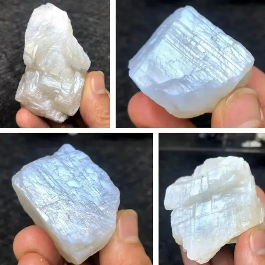Rare Natural Blue Moonstone Raw Stone Landscaping Quartz Decoration Energy Healing Crystal Gravel Fish Tank Flower Pot Gravel