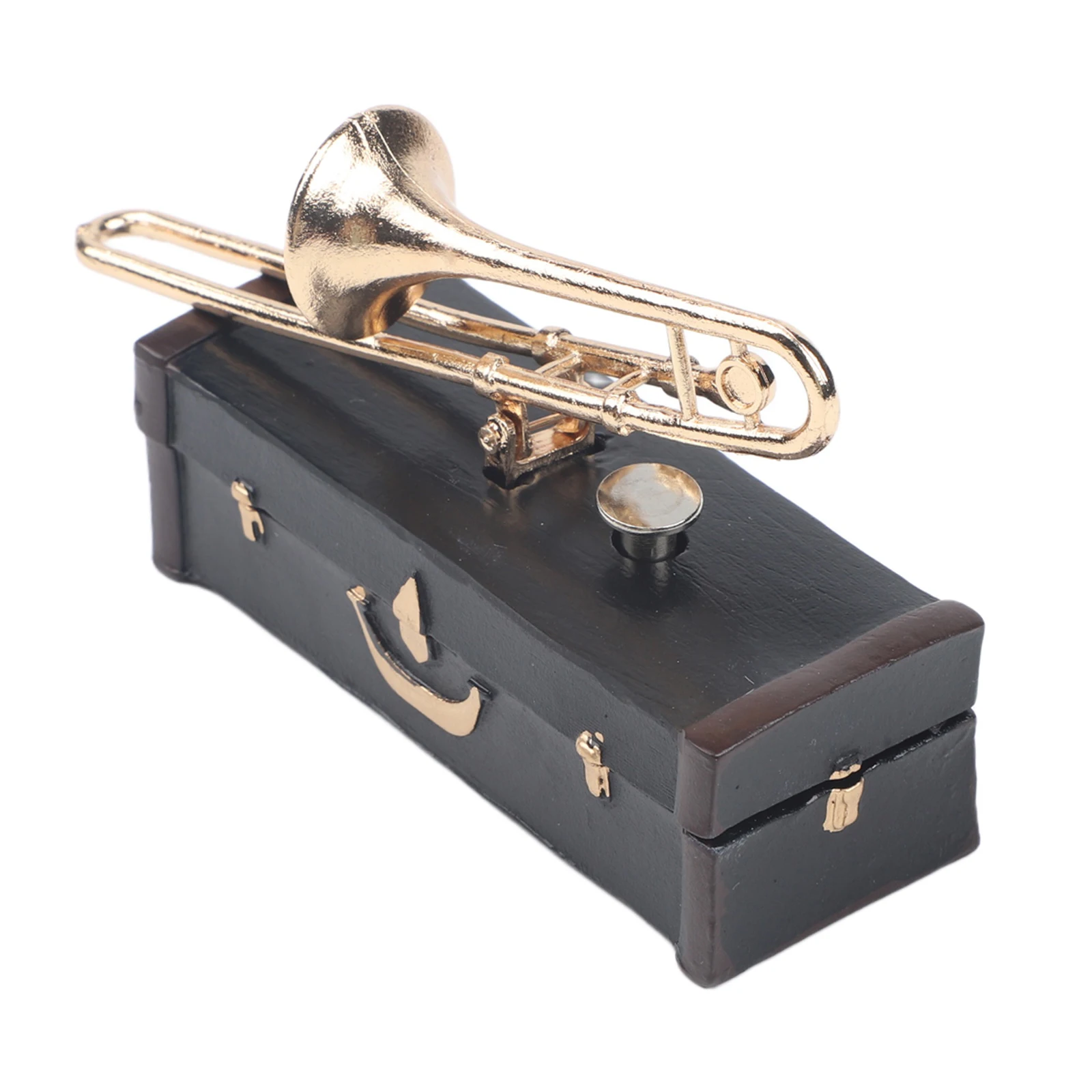 Sad Trombone Music Box Plastic Black Novelty Ornament 10x6cm Handcrafted Melodious Toy Decor For Birthday Wedding Party Home