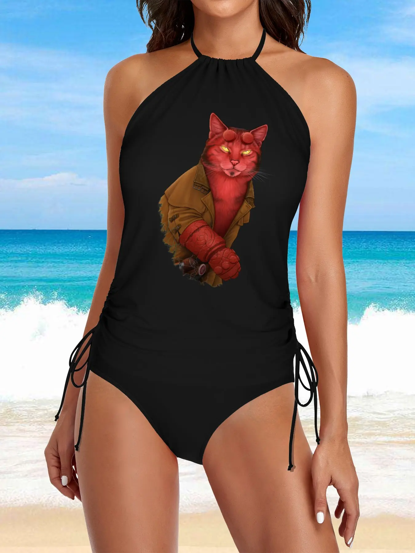 Hellkitty Split Swimsuit Set women's beach bikini women's beach suit beach clothes woman