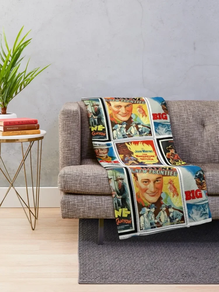 John Wayne Classic Movies Collage Throw Blanket halloween Hair For Decorative Sofa Blankets