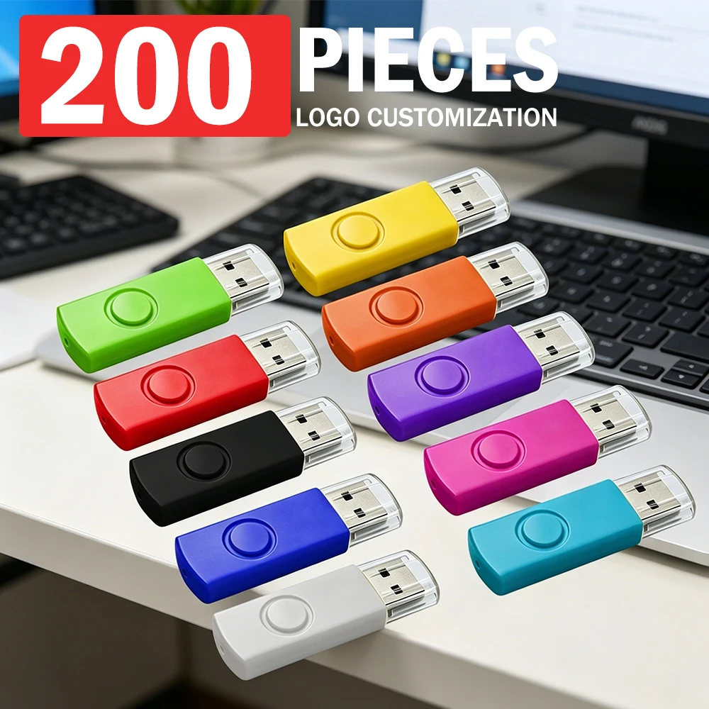 

200 шт./лот, металлическая флешка USB 2.0, 64 ГБ, 32 ГБ, 16 ГБ, 8 ГБ, 4 ГБ, водонепроницаемая портативная флеш-память, подарок на свадьбу