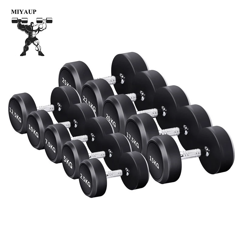 MIYAUP-Pure Steel Dumbbell for Indoor Fitness, Rubber-coated, Not Easy to Rust, Men's Professional Dumbbell, Plates 100kg