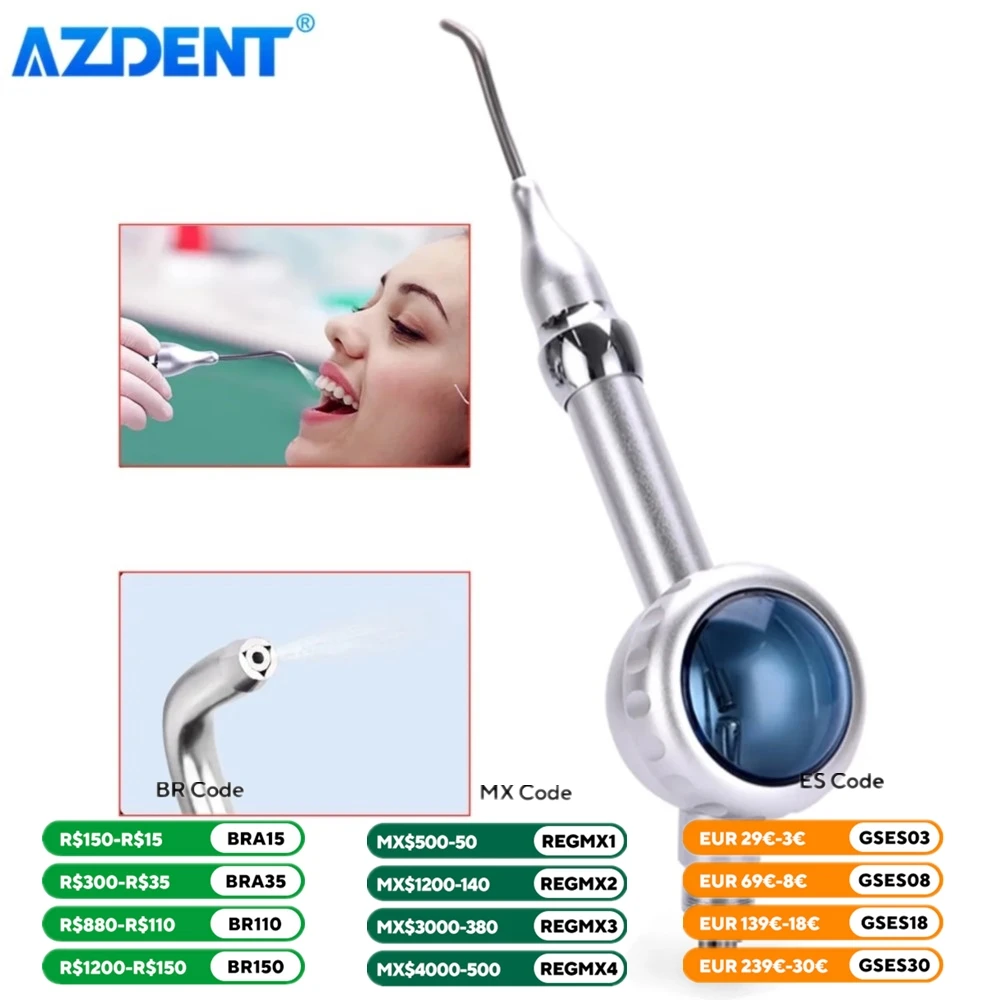 Dental Sandblasting Gun Air Powered AZDENT Tooth Polishing System Anti-Resorption Prophy-Mate Sterilized Dentistry Tools