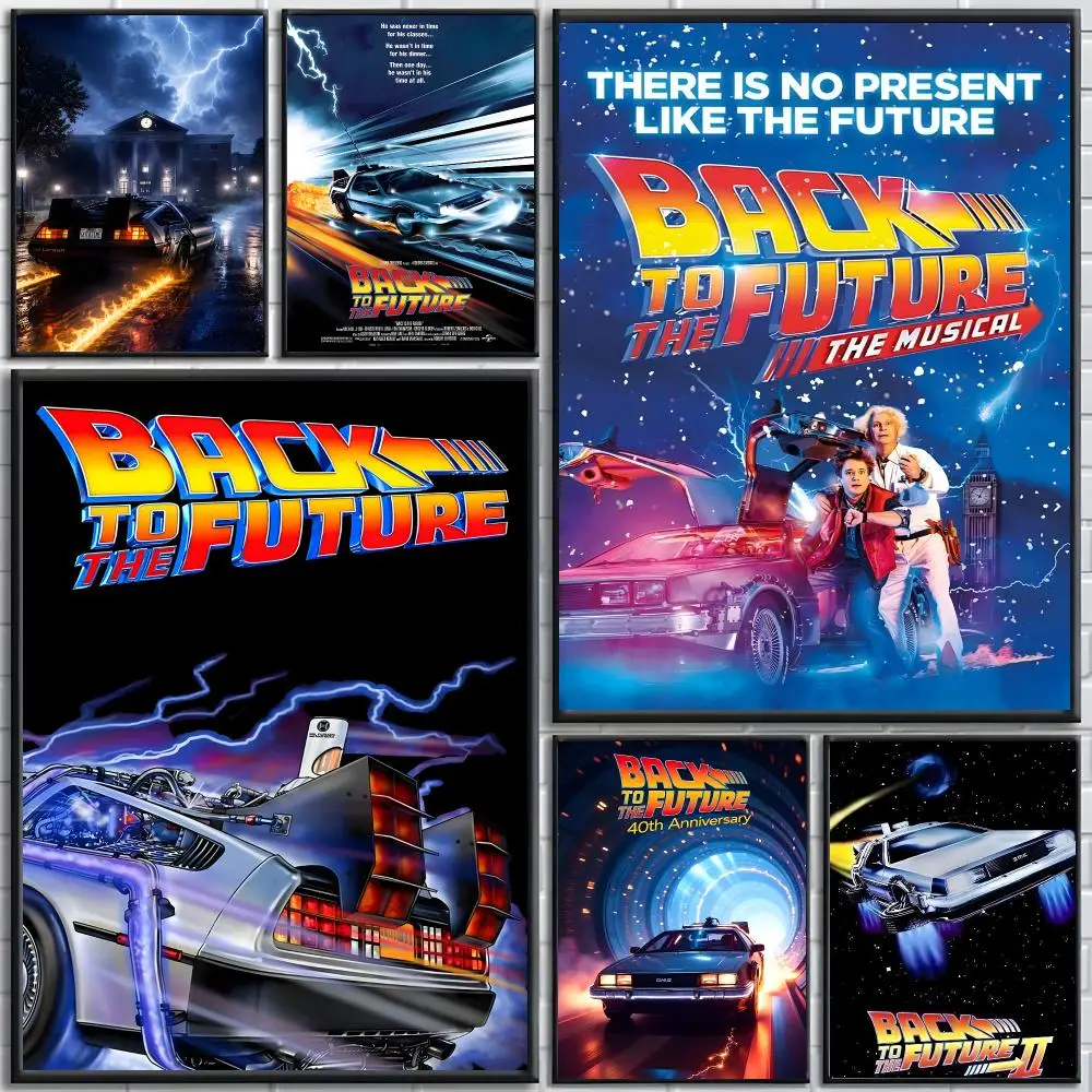 movie Back to the Future Poster poster Self-adhesive wall stickers, suitable for room decoration, high-quality printing.
