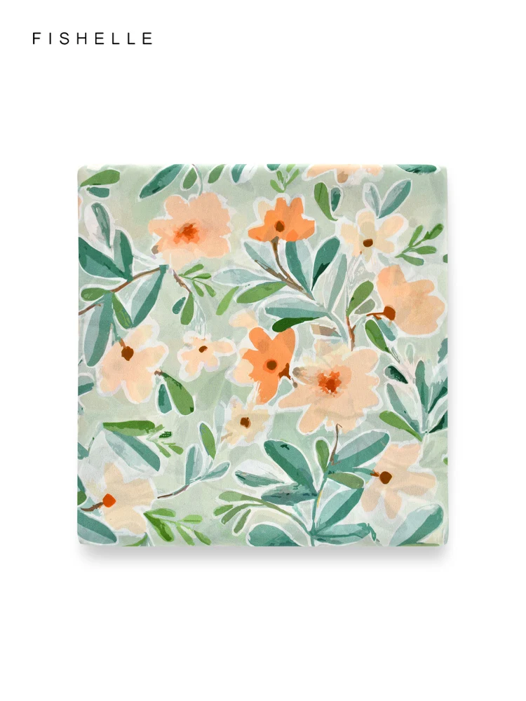 

Orange flowers 100% real silk scarf crepe de chine high quality shawl women scarves wrap handkerchief luxury gift headband