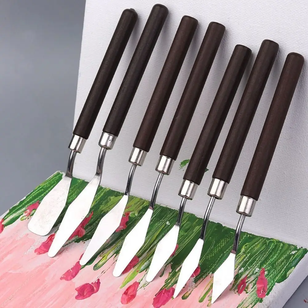 

Acrylic Oil Painting Scraper Stainless Steel Palette Color Mixing Scraper Professional High Quality Palette Spatula Student