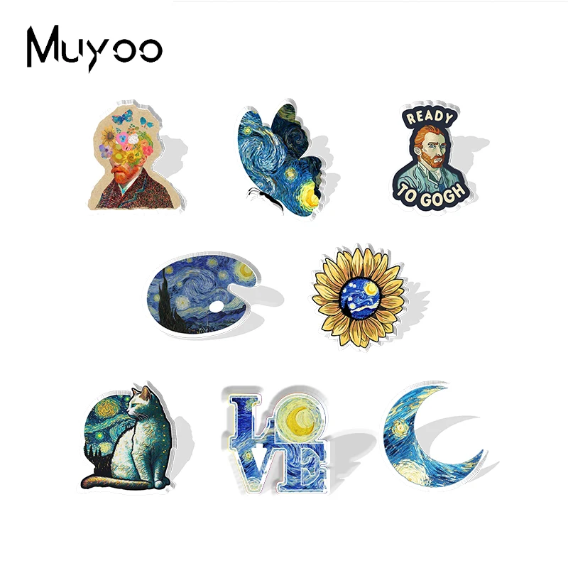 2025 وصول جديد فان جوخ اللوحة الأشياء الايبوكسي الحرفية مجوهرات الاكريليك التلبيب دبابيس #1