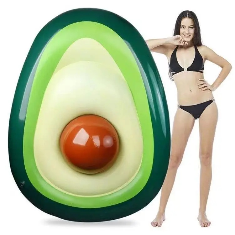 Water toys inflatable floating bed inflatable toy avocado  floating row PVC beach ball water toy Avocado floating mat