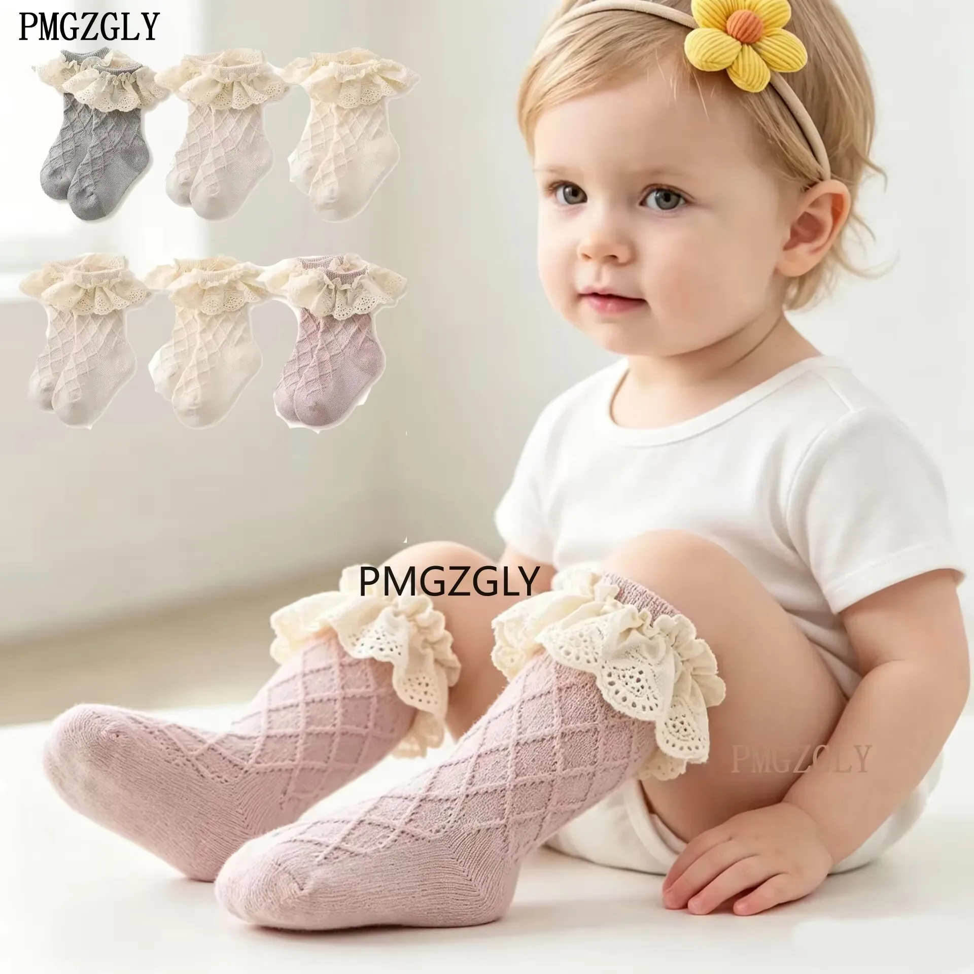 Baby Christmas gift lace stockings Girl Socks Newborn Suitable For 0-5 Years Old Infant Children Cute Lace Flower Short Socks