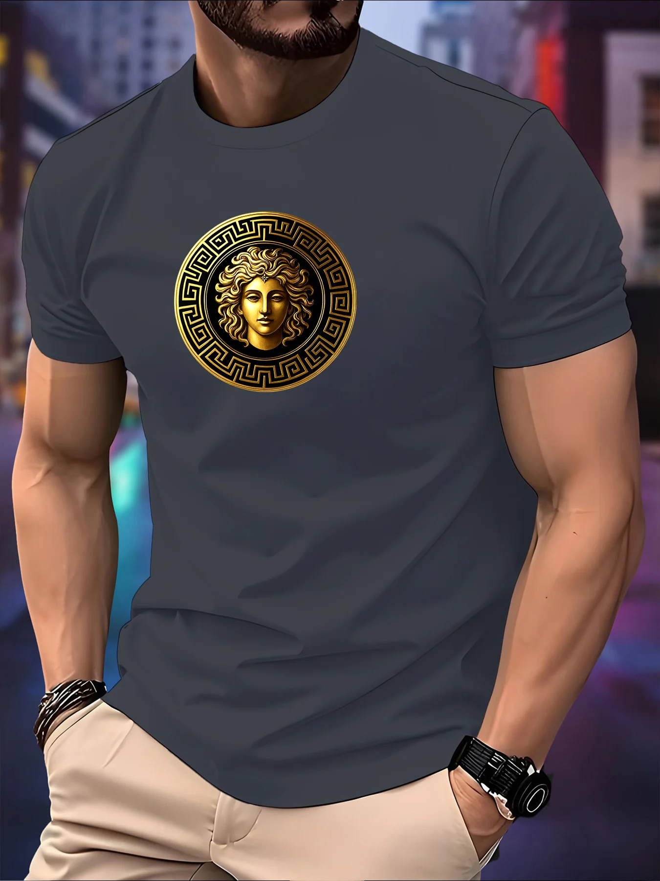 

Мужская футболка для бега с круглым вырезом, весна/лето, тонкий топ, мозаичный элемент, быстросохнущая, с короткими рукавами, дышащая, для фитнеса, спорта