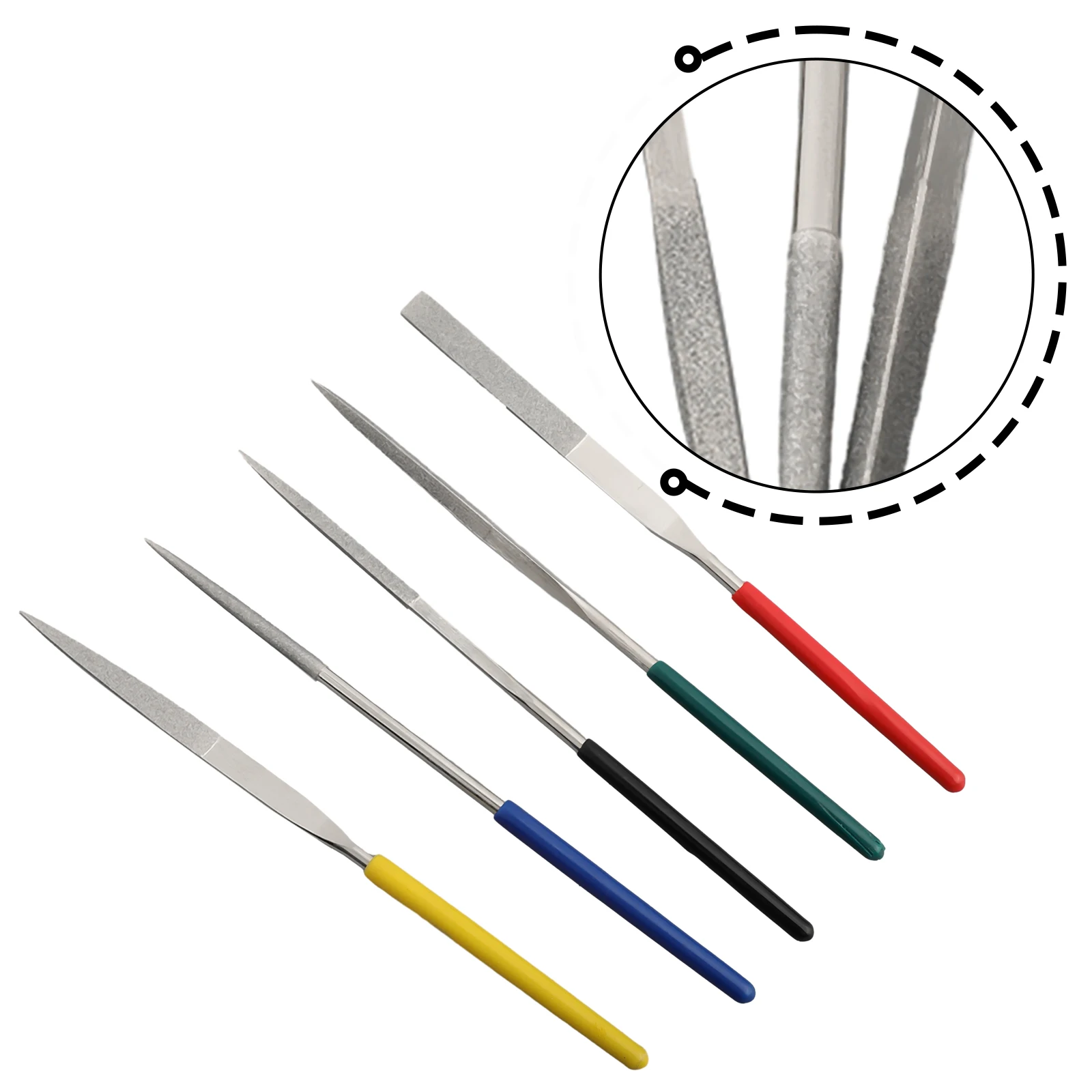 5pcs 4×160mm Diamond Needle Files Set Mini Hand Rasp File For Jewelry Metal Wood Ceramic Glass Stone Craft Sharping Carving