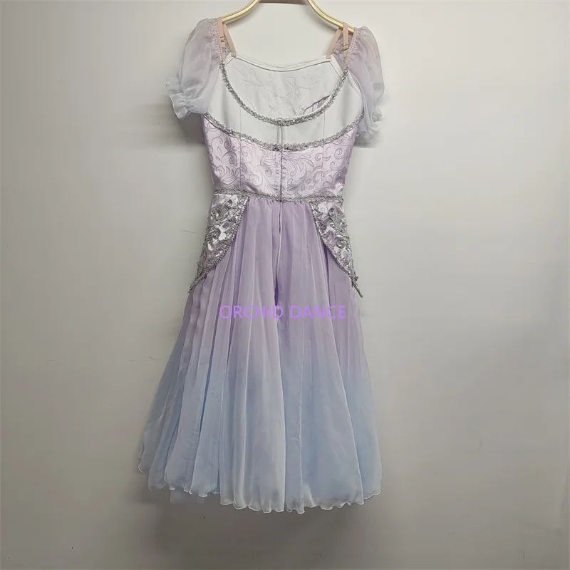 Professional Unique Custom Size Kids Girls Women Adult Performance Wear Ballet Dance Ombre Purple Blue Long Lyrical Dress