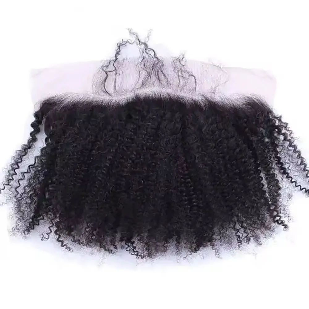 

Кудрявые вьющиеся прозрачные кружевные застежки 13x4 Кудрявые вьющиеся кружева спереди, предварительно выщипанные с детскими волосами, 100% человеческие волосы, плотность 150