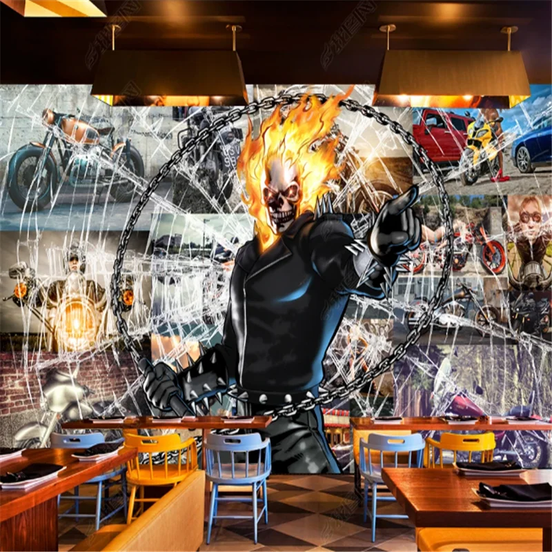 Soul Chariot Motorcycle European Restaurant Wallpapers Industrial Decoration Bar Background Mural Wall Paper papel de parede