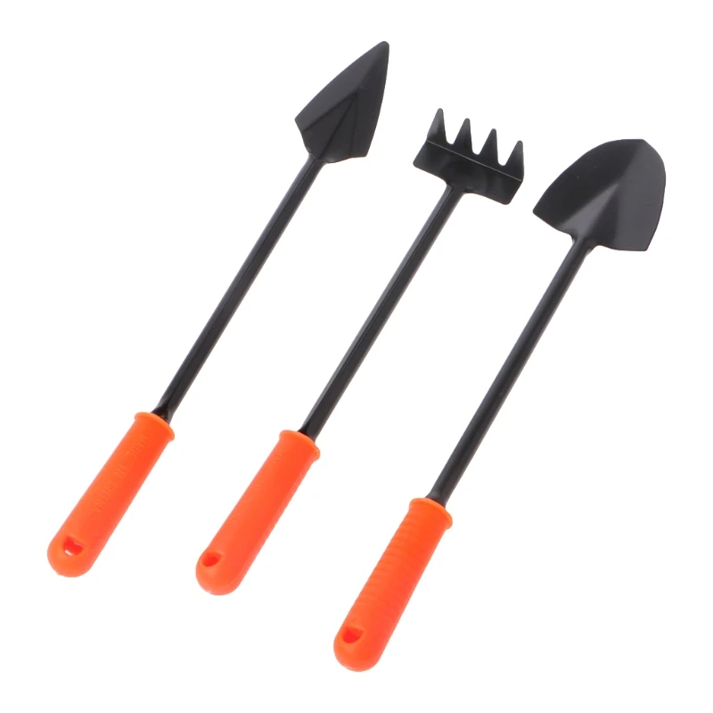 A2UD 3Pcs Mini Jardim Jardinagem Planta Ferramentas Set Plastic Handle Pá Rake Spade