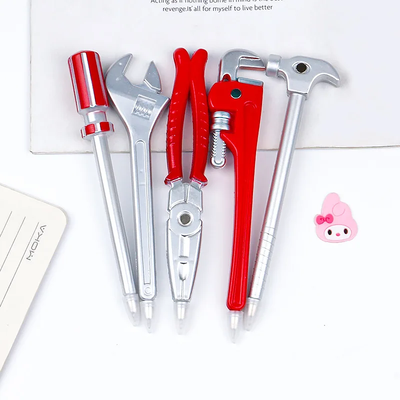 12 Pcs Wholesale Hardware Wrench Pliers Screw Hammer Ballpoint Pens Creative Student Stationery Gift Cartoon Pen Accessories