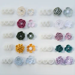 Small 3D Camellia Flower Petal Making Clay Cutting Molds Cutter Clay Molds For DIY Earrings Jewelry Badge Decoration Hand Tools