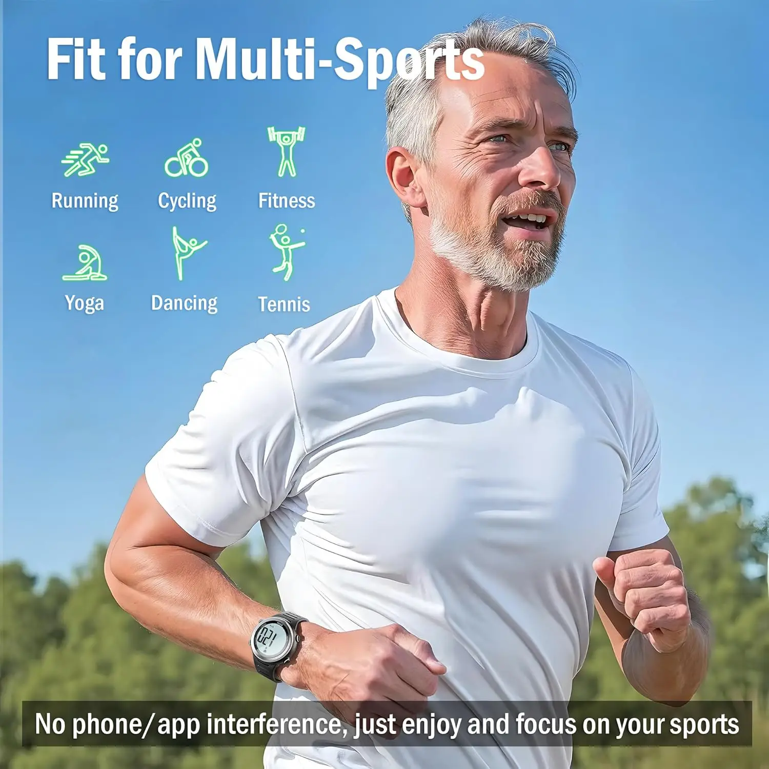 Heart Rate Monitor Fitness Equipment Outdoor Running Cycling Sports Digital Watches With Chest Strap
