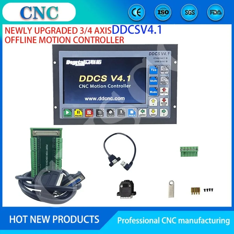 CNC Motion Control System DDCSV4.1 /DDCSV3.1 Upgrade Engraving Machine 3/4-Axis Controller, Support G Code And Standard Handwhee