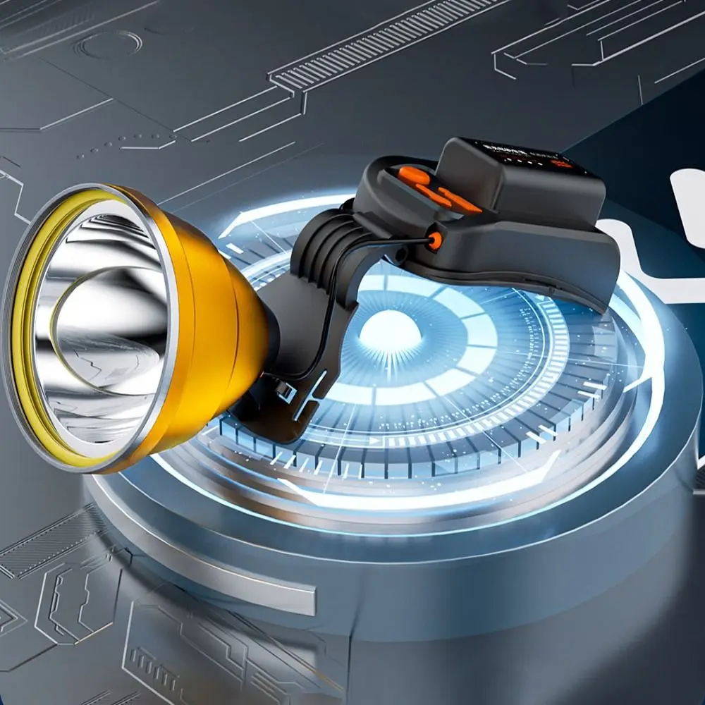 90 Degree Rotatable Led Headlamp Waterproof Powerful Camping Light USB Rechargeable Head-mounted Emergency Headlight Fishing