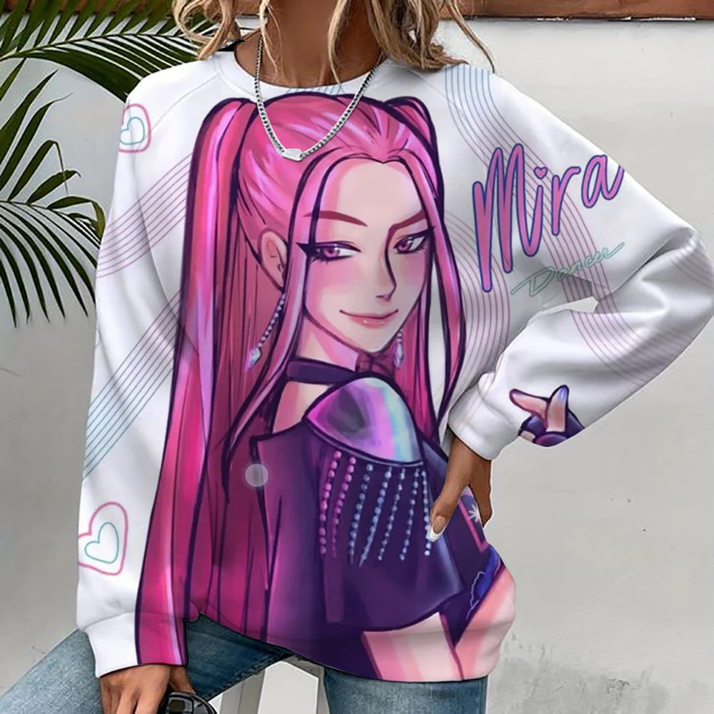 Anime K-Pop Demon Hunters Felpa con cappuccio Harajuku Hip Hop Pullover Top Felpa Alfabeto abbigliamento sportivo Tendenze della moda