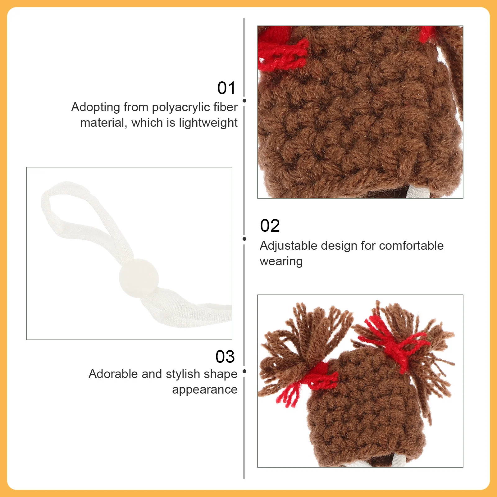 

Small Animal Hat Hamster Mini Adjustable Cute Knitted Hat Pet Photo Prop Small Pet Costume Accessory Hamster Photo Prop