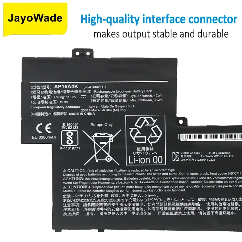 جديد AP16A4K بطارية الكمبيوتر المحمول لشركة أيسر سويفت أسباير 11 AO1-132 SF113-31-P865 SF11 NE132 N16Q9 KT.00304.003 11.25V 3770mAh بطاريات #4