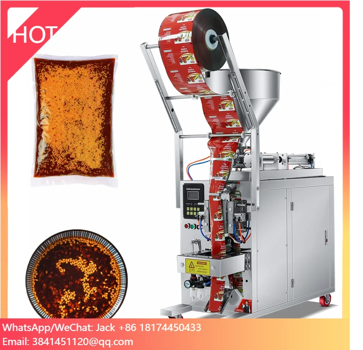 

Used Machine For Liquid Peanut Butter Food Packaging Plastic Wood Pouch/Bags Paper Foil Film Wrapping Motor Counting Function