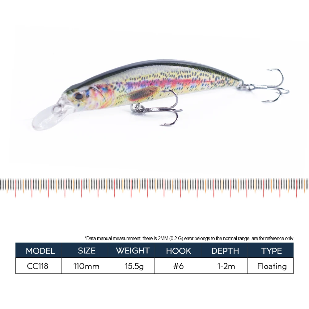 Hanlin 11cm 15.5g Pencil Bait Topwater Swimbaits Floating Plastic Hard Body Minnow Rattle Wobble Fishing Lure Pike Bass Tackle