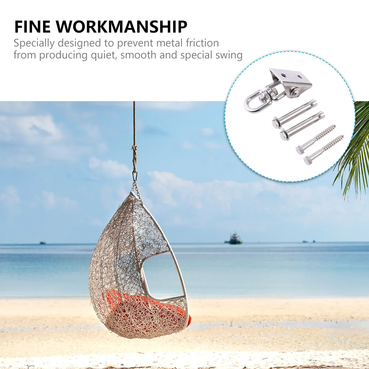 

1 Set Stainless Steel Swing Hanger 360° Rotate Heavy Duty Hammock Hanging Kit For Outdoor Furniture Fan Chair Basket Rattan