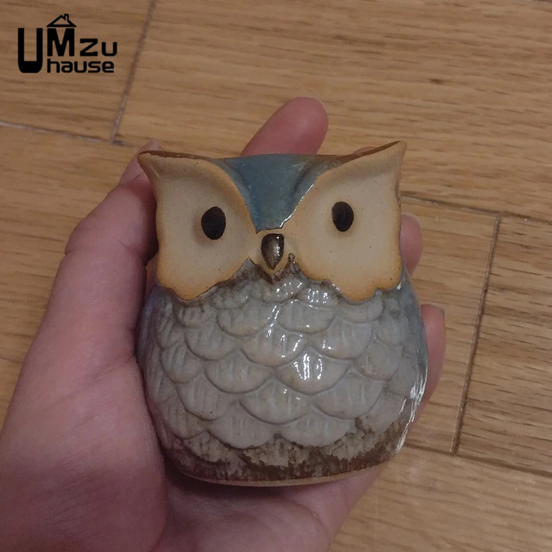 Mini Owl Flower Pot Cute Bird Ceramic Flowerpot Home Garden Office Decoration Balcony Vase Desk Succulent Cactus Plants Planters