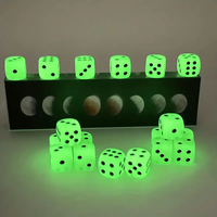 10pcs/set Luminous Dice, 16mm Circular Black Dot Dice, Nightclub Bar KTV Boutique Entertainment Luminous Dice Set