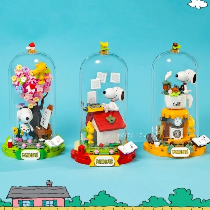 Pantasy Snoopy Full Range of Building Block Carriers Phonographs Typewriters Assembly Models Puzzle Toys Collectibles Gifts view 3