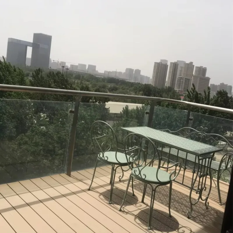 Long Wrought Iron Table Chair Set-Three-Piece Indoor/Outdoor Balcony Garden Caf Milk Tea Shop Set Minimalist Modern Design